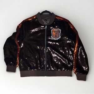 NWOT Wild Collective NFL Cleveland Browns Women's Sequin Jacket Size L MSRP $160
